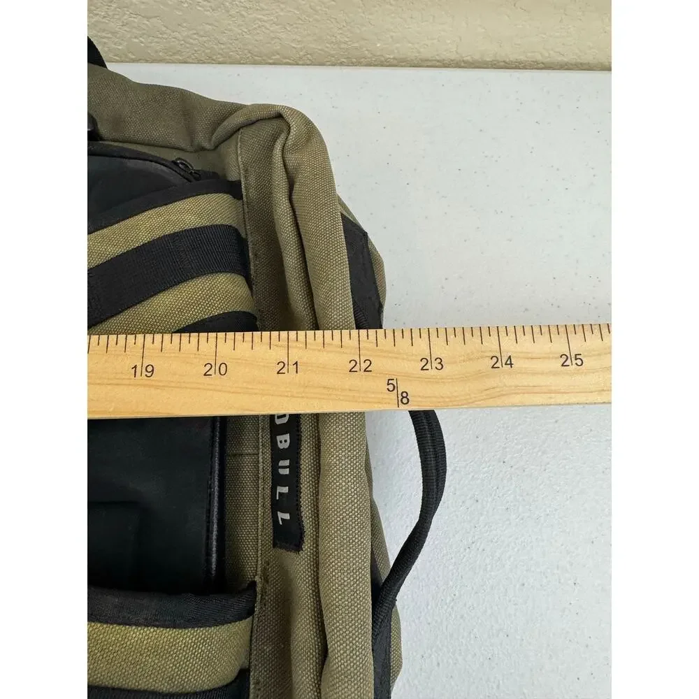 Nobull Canvas Backpack Gym Bag Laptop Carrier Green Distressed